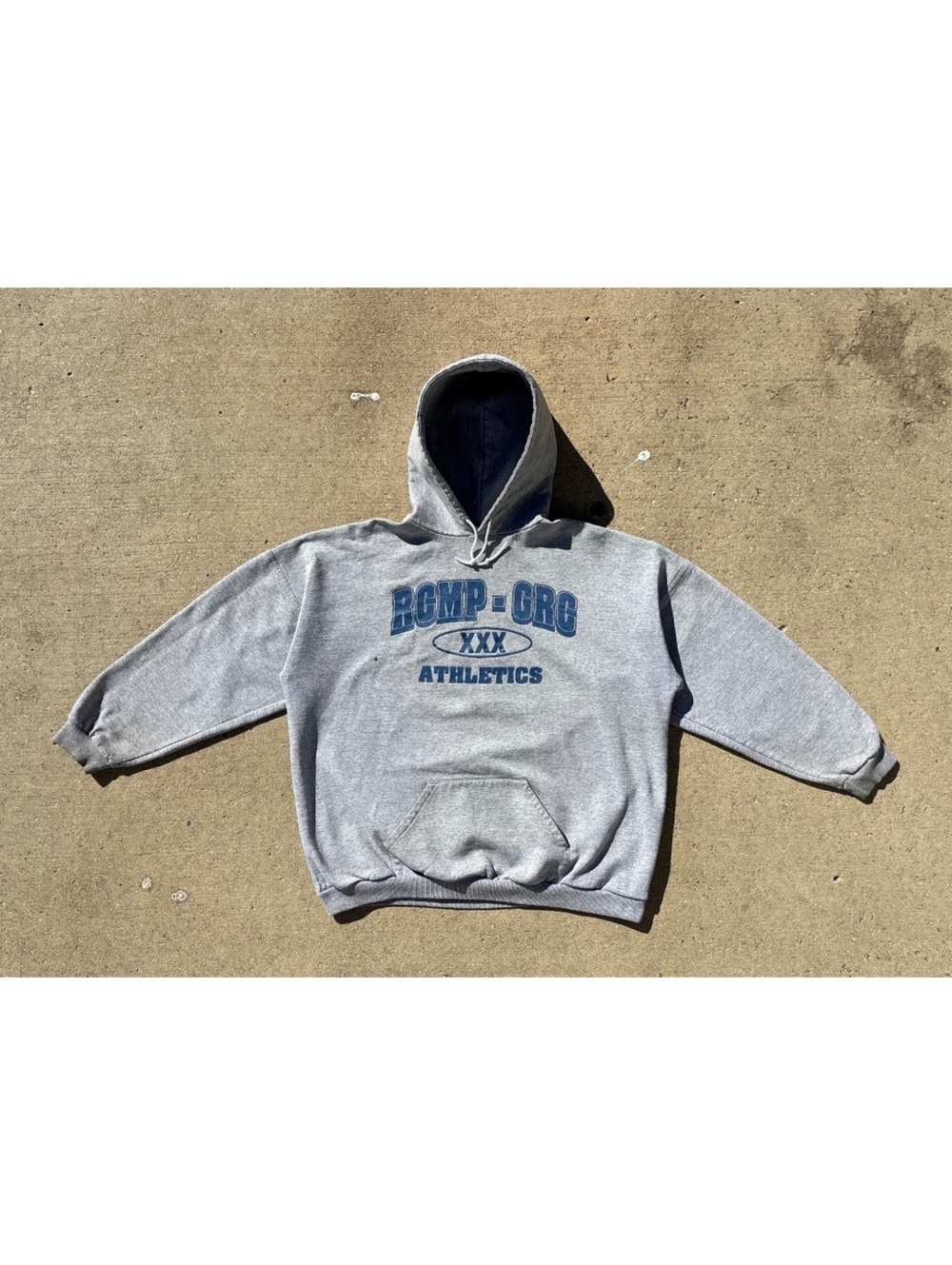Vintage 90s RCMP GRC Athletics Grey Hoodie XL Heavyweight